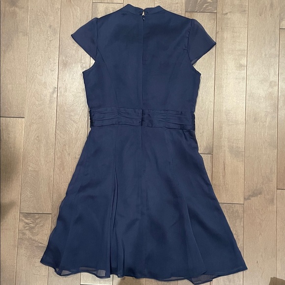 Chic Navy Ruffle Mini Dress - Picture 4 of 4